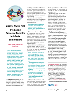 Promoting Prosocial Behavior in Infants and Toddlers