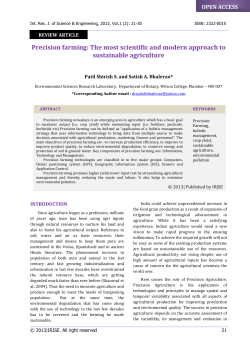 Precision farming: The most scientific and modern approach to