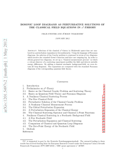 Bosonic Loop Diagrams as Perturbative Solutions of the Classical