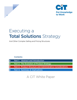 Executing a Total Solutions Strategy