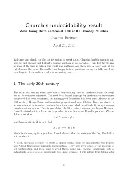 Church`s undecidability result