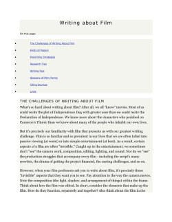The Challenges of Writing About Film