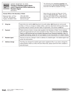 Change of Resident Agent Name and/or Registered Office Address