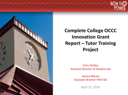 Interim Report Complete College OCCC Online Project Team