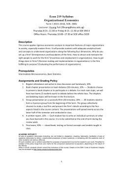 Econ 219 Syllabus Organizational Economics
