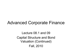 Advanced Corporate Finance