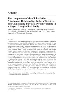 The Uniqueness of the Child&ndash;Father Attachment Relationship