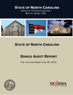 Statewide Single Audit - NC Office of the State Auditor