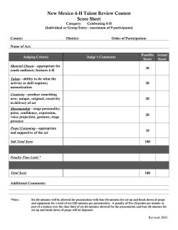 New Mexico 4-H Talent Review Contest Score Sheet