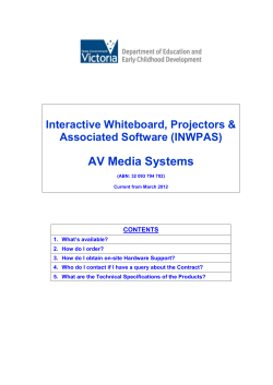 Pricing Schedule for Interactive Whiteboard Projectors and