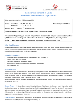Game Development in Unity