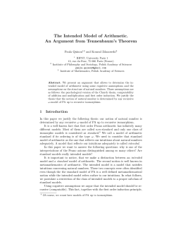 The Intended Model of Arithmetic. An Argument from Tennenbaum`s