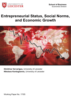 17/05 Entrepreneurial Status, Social Norms, and Economic Growth