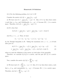 Homework 19 Solutions 13.1) For the following problem, let x, y, z