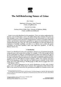 The Self-Reinforcing Nature of Crime