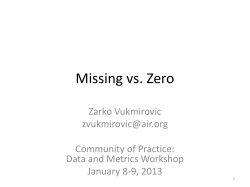 Missing vs. Zero - Global Partnership for Education