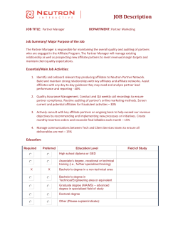 Apply for Partner Manager Position