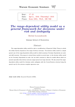 The range-dependent utility model as a general framework for