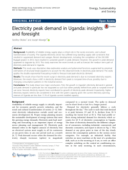 Electricity peak demand in Uganda: insights and foresight