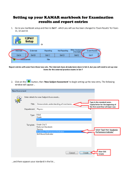 Setting up your KAMAR markbook for Examination results and report