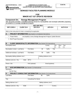 (Sewage Management Program) Form