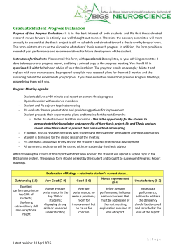 Graduate Student Progress Evaluation