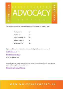 The Equality Act - wolverhampton advocacy service