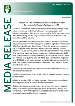 Support for First Home Buyers a Positive Move in NSW