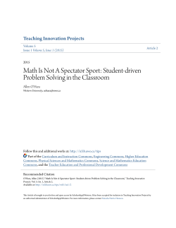 Math Is Not A Spectator Sport