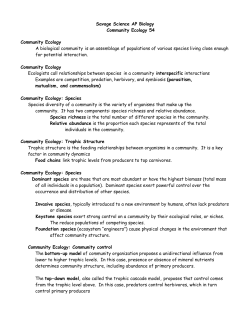 Community Ecology: Species