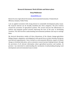 Agricultural Economics,Sustainable Development