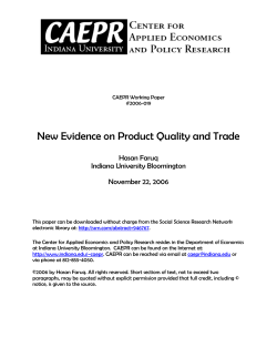 New Evidence on Product Quality and Trade