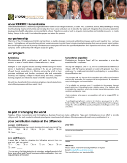 about CHOICE Humanitarian our partnership our program your