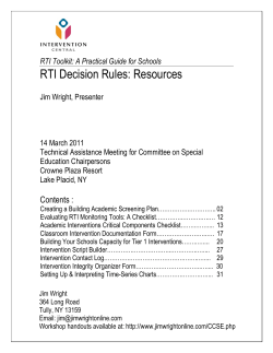 RTI Decision Rules: Resources