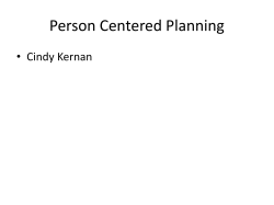 Person Centered Planning