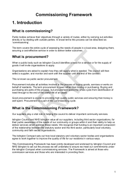 Commissioning Framework - Voluntary Action Islington