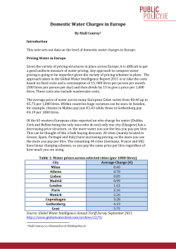 Domestic Water Charges in Europe
