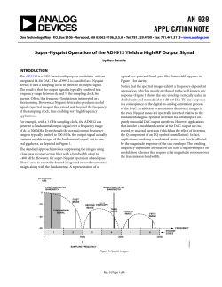 AN-939 Super-Nyquist Operation of the AD9912 Yields a High RF