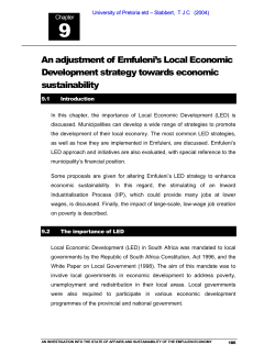 9 An adjustment of Emfuleni`s Local Economic Development