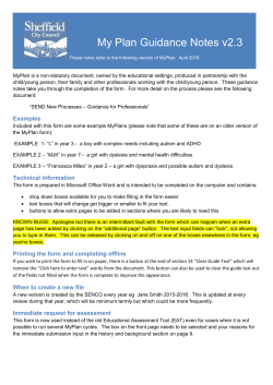MyPlan Guidance Notes