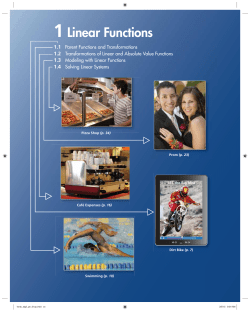 1 Linear Functions - Mt. Olive School District