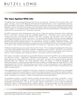 EFCA Update - The Case Against EFCA Lite