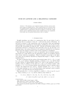 SUMS OF LATTICES AND A RELATIONAL CATEGORY 1