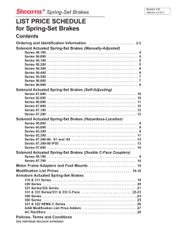 LIST PRICE SCHEDULE for Spring