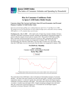 Rise In Consumer Confidence Ends As Ipsos CASH Index Holds