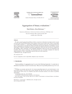 Aggregation of binary evaluations