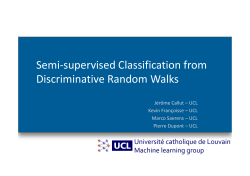Semi‐supervised Classification from Discriminative Random Walks