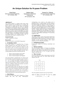 An Unique Solution for N queen Problem
