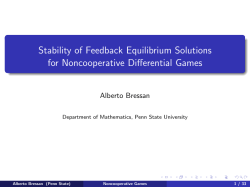Stability of Feedback Equilibrium Solutions for Noncooperative