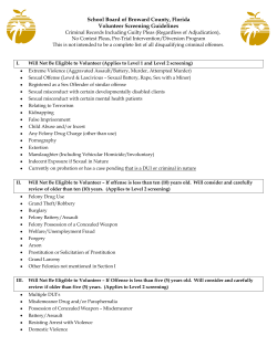 Volunteer Screening Guidelines